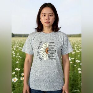Heather Gray Floral Message Crewneck Tee - Women's Top